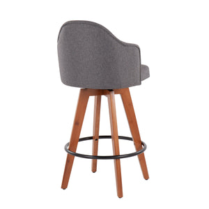 Ahoy - Contemporary Fixed Height Counter Stool With Bamboo Round Footrest (Set of 2) by Couch.com