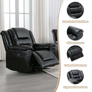 360° Swivel And Rocking Home Theater Recliner Manual Recliner Chair With Wide Armrest For Living Room by Couch.com