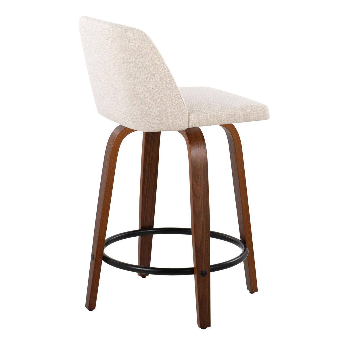 Toriano - Mid Century Modern, Fixed Height Counter Stool & Swivel And Round Footrest (Set of 2) by Couch.com