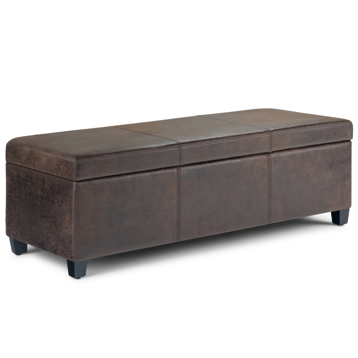Avalon - Storage Ottoman Bench - Distressed Brown by Couch.com