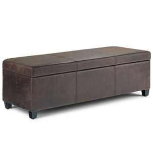 Avalon - Storage Ottoman Bench - Distressed Brown by Couch.com