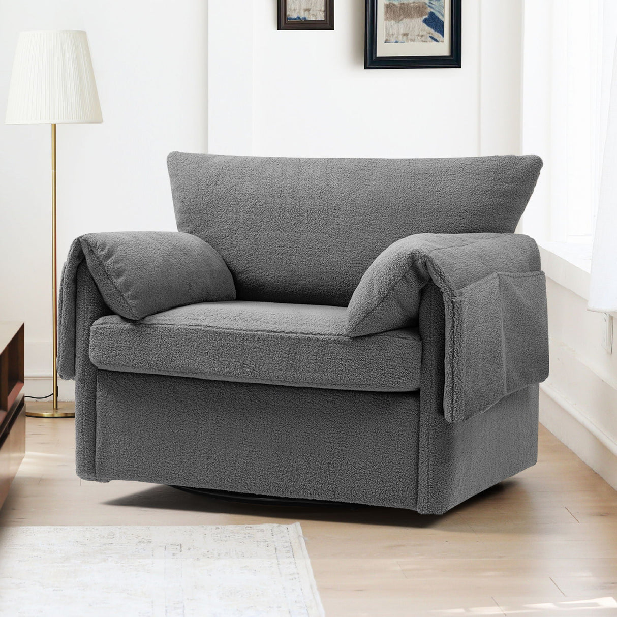 Oversized Swivel Armchair Modern Chair & Single Sofa Lounge, Comfortable Seating For Living Room by Couch.com