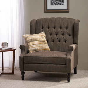 Dunham Contemporary Fabric Tufted Oversized Pushback Recliner