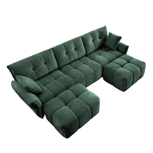 Elegant Sofa Set With Ottoman And Pillows, Textured Chenille, High Resilience Cushions by Couch.com