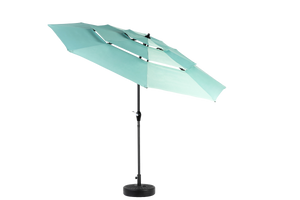 Aluminium 10ft 3 Tier Auto-Tilt Outdoor Patio Umbrella - Light Green