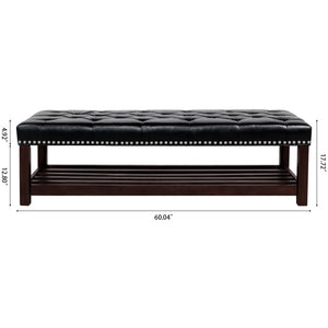 Bedroom End Of Bed Bench Tufted Upholstered End Of Bed Bench End Of Bed Entrance Shoe Bench With Nailhead Trim And Shelf Bedroom Upholstered Bench Living Room Shoe Rack Footstool