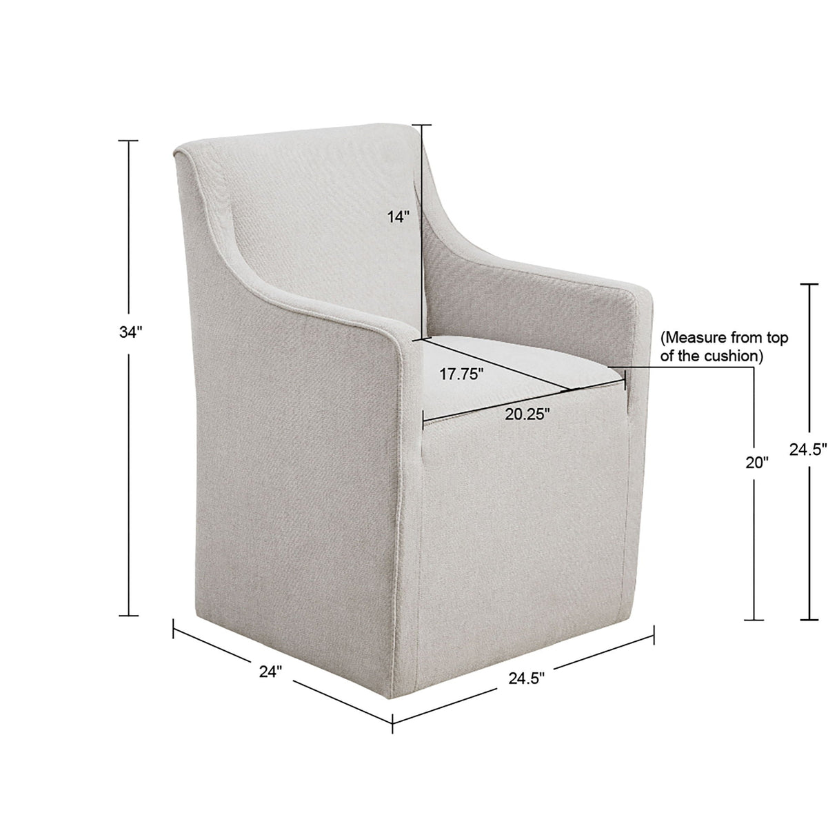 Traditional Upholstered Skirted Dining Arm Chair by Couch.com