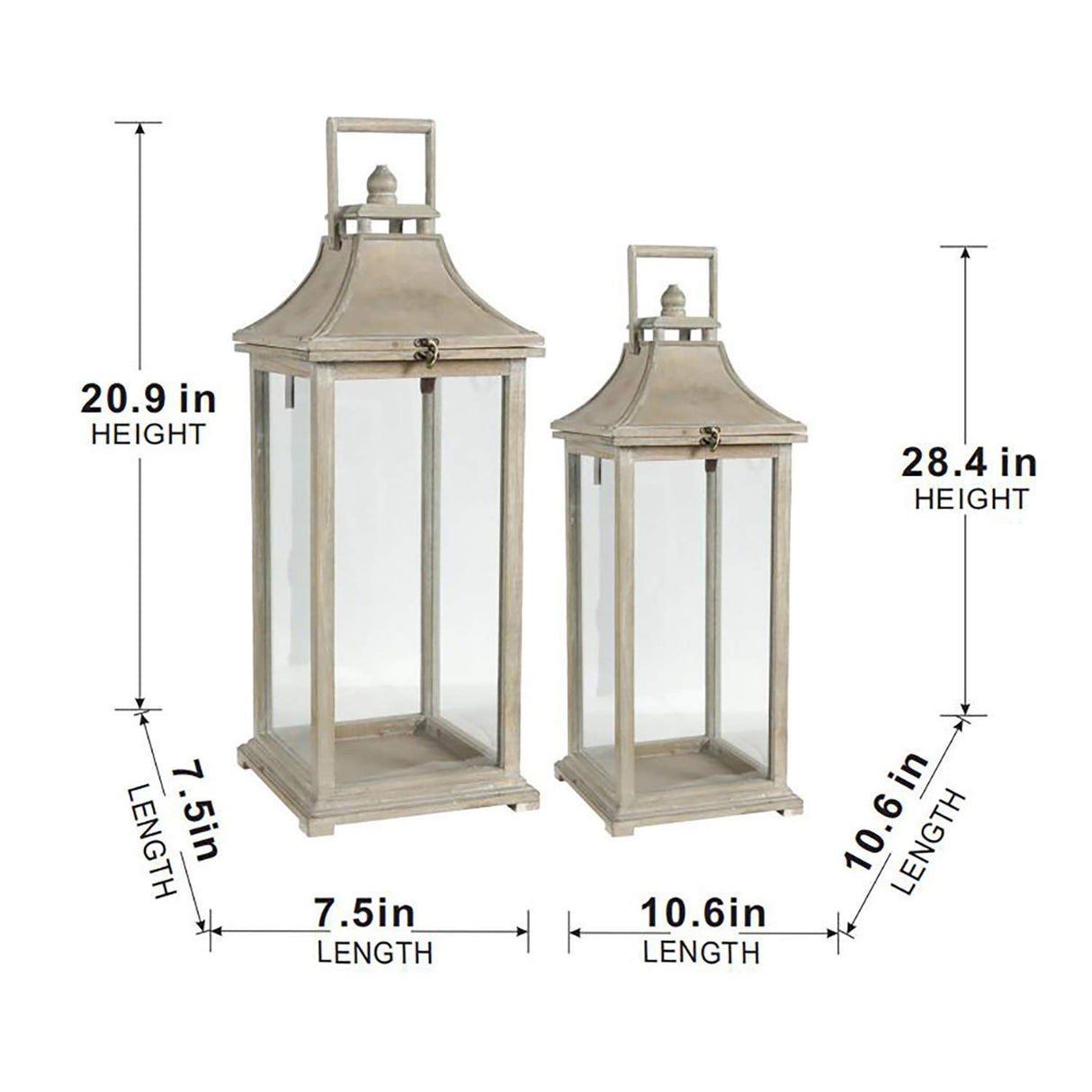 Candle Lantern Decorative, Hurricane Lantern Holder Decor For Indoor Outdoor, Home Garden Wedding - Ivory by Couch.com