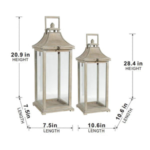 Candle Lantern Decorative, Hurricane Lantern Holder Decor For Indoor Outdoor, Home Garden Wedding - Ivory by Couch.com