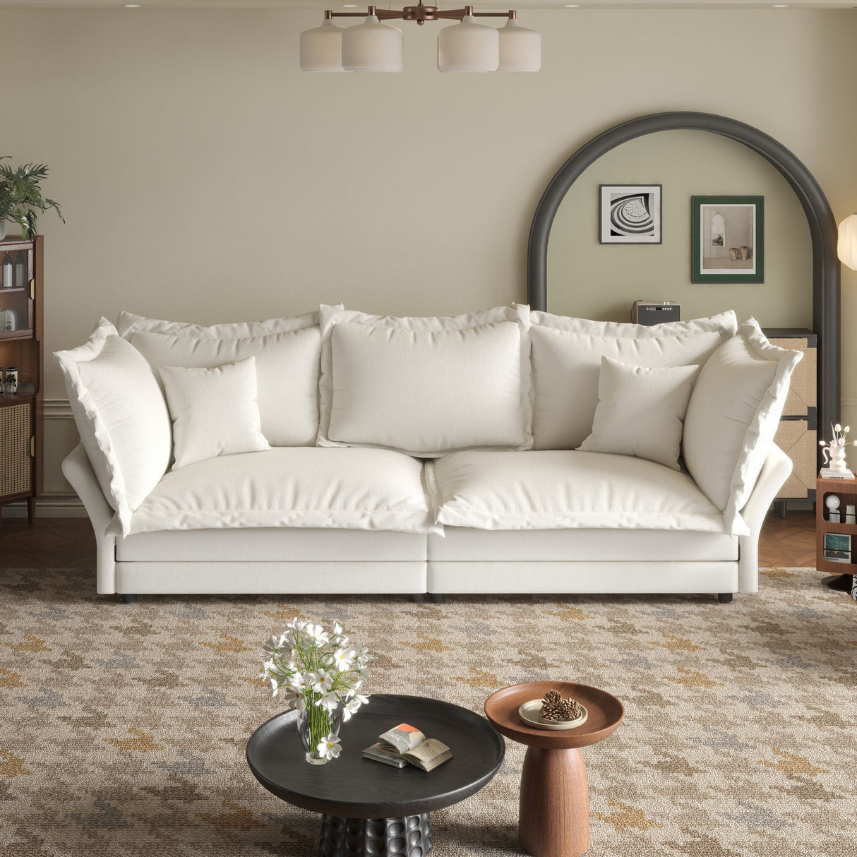 Modern Comfy Upholstered Sofa Cloud Couch, Deep Seat Couches With Multiple Large Soft Pillows by Couch.com