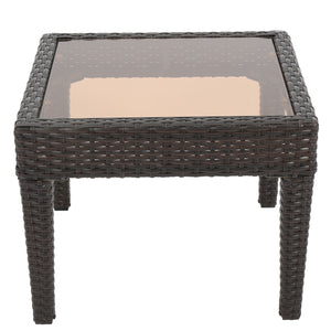 Nebulosity - Outdoor Accent Table With Square Glass Top - Brown Multi by Couch.com