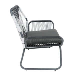 Set of 2 Woven Rattan Outdoor Club Chairs with Cushions