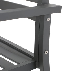 Outdoor Modern Aluminum Dining Chair (Set of 2), Gun Metal Gray