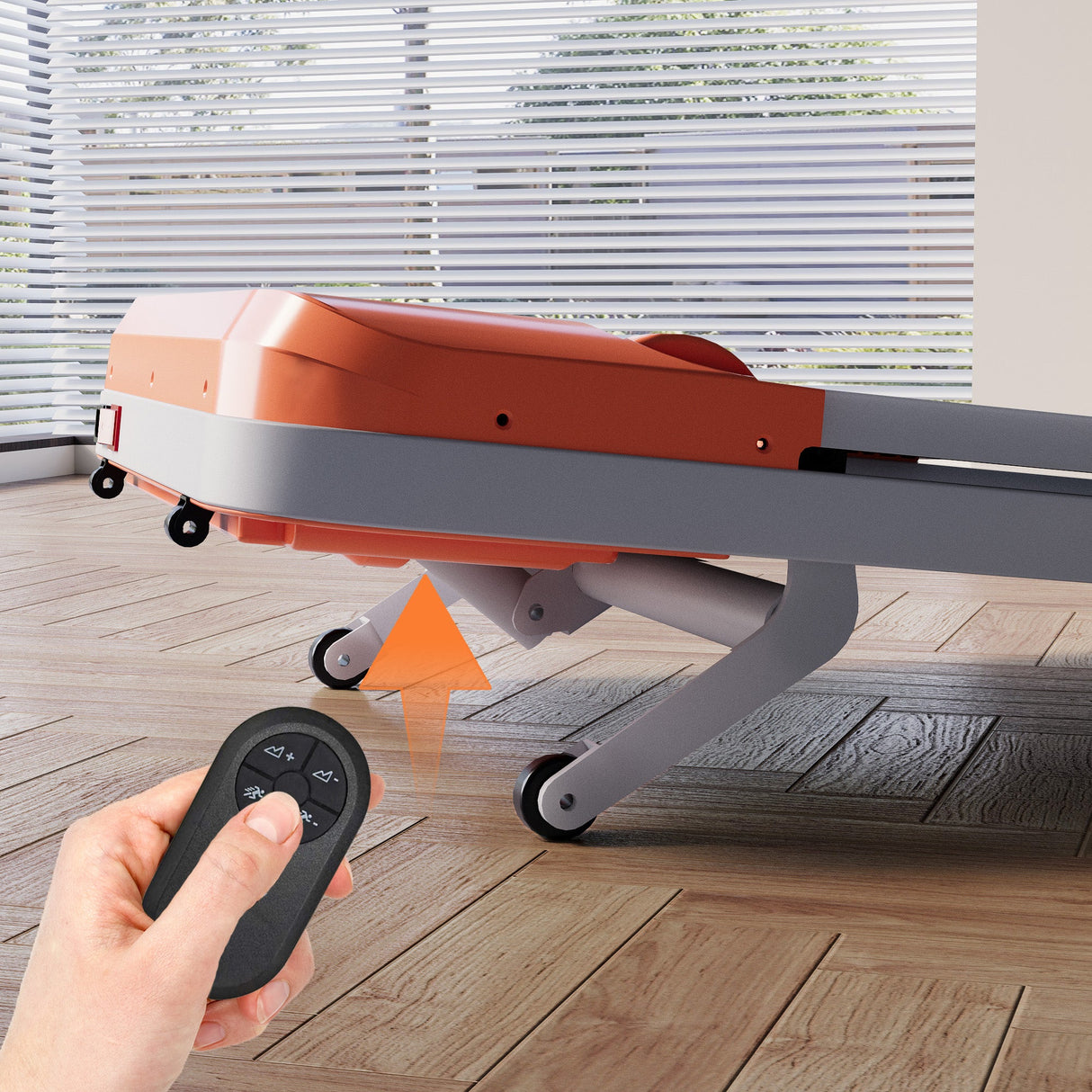 DeerRun Z10 12% Auto Incline Smart Walking Pad Treadmill with remote control-Orange