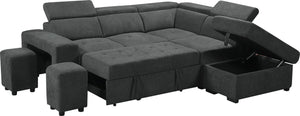 Henrik - Sleeper Sectional Sofa With Storage Ottoman And 2 Stools by Couch.com