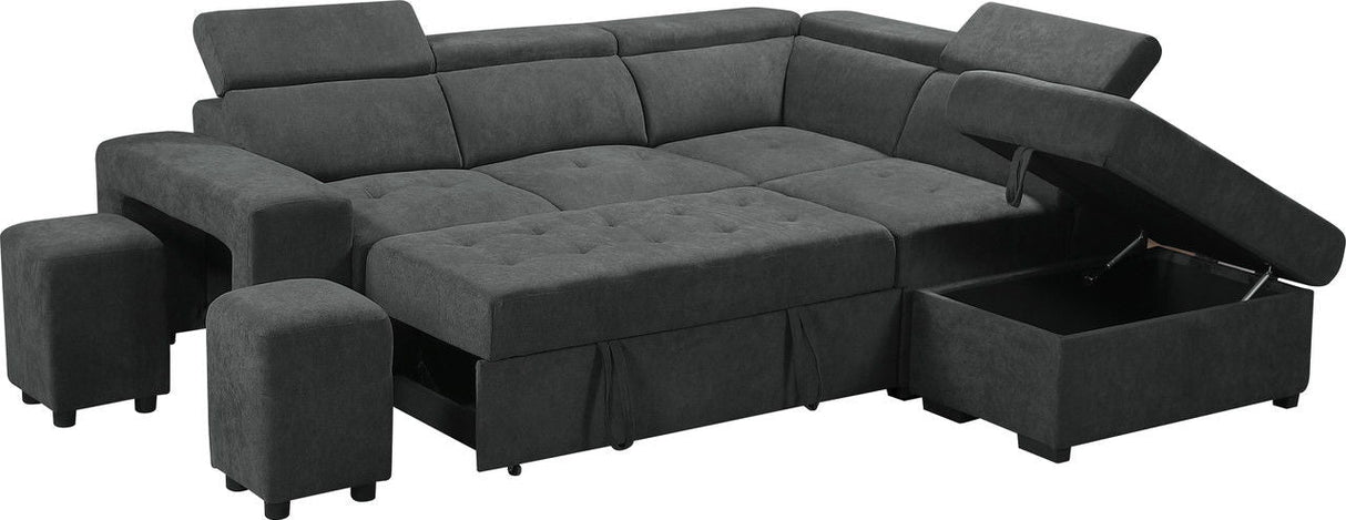 Henrik - Sleeper Sectional Sofa With Storage Ottoman And 2 Stools by Couch.com