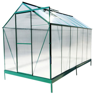 Polycarbonate Greenhouse, Heavy Duty Outdoor Aluminum Walk-In Green House Kit With Rain Gutter, Vent And Door For Backyard Garden by Couch.com