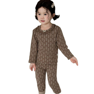 Boneless Pure Cotton Thermal Underwear Set For Boys And Girls Autumn Tops And Pants