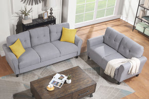 Modern Living Room Sofa Set Linen Upholstered Couch Furniture For Home Office by Couch.com