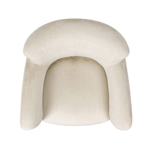 Wolffe - Curved Arm Accent Chair - Creme De La Creme White by Couch.com