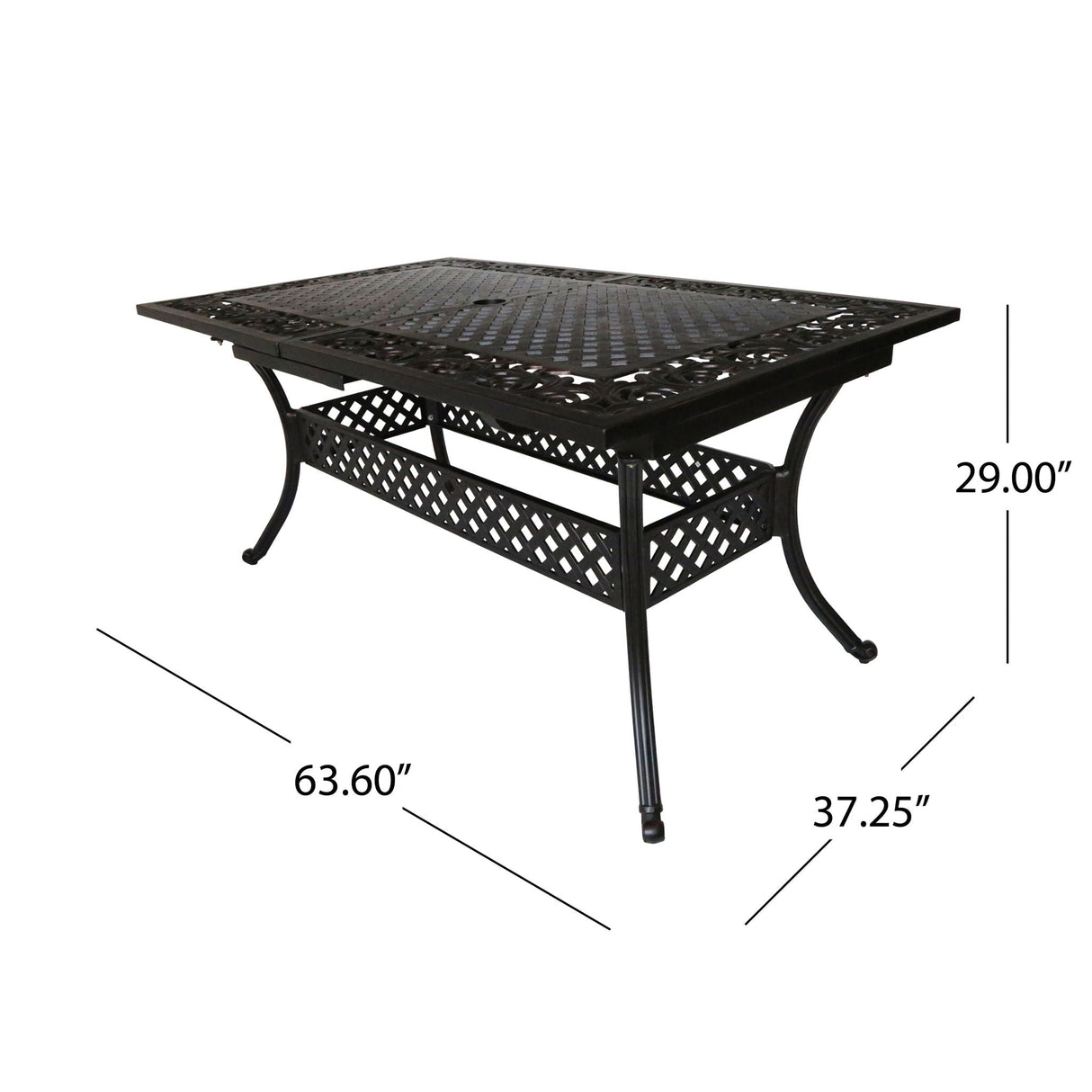 Outdoor Extendable Aluminum Dining Table With Pattern Table Top And Curved Legs - Copper by Couch.com