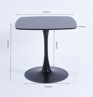 5 Pieces Dining Set Table Metal Leg Dining Table For 4 - 6 People With MDF Table Top, Pedestal Dining Table, End Table Leisure Coffee Table - Black by Couch.com