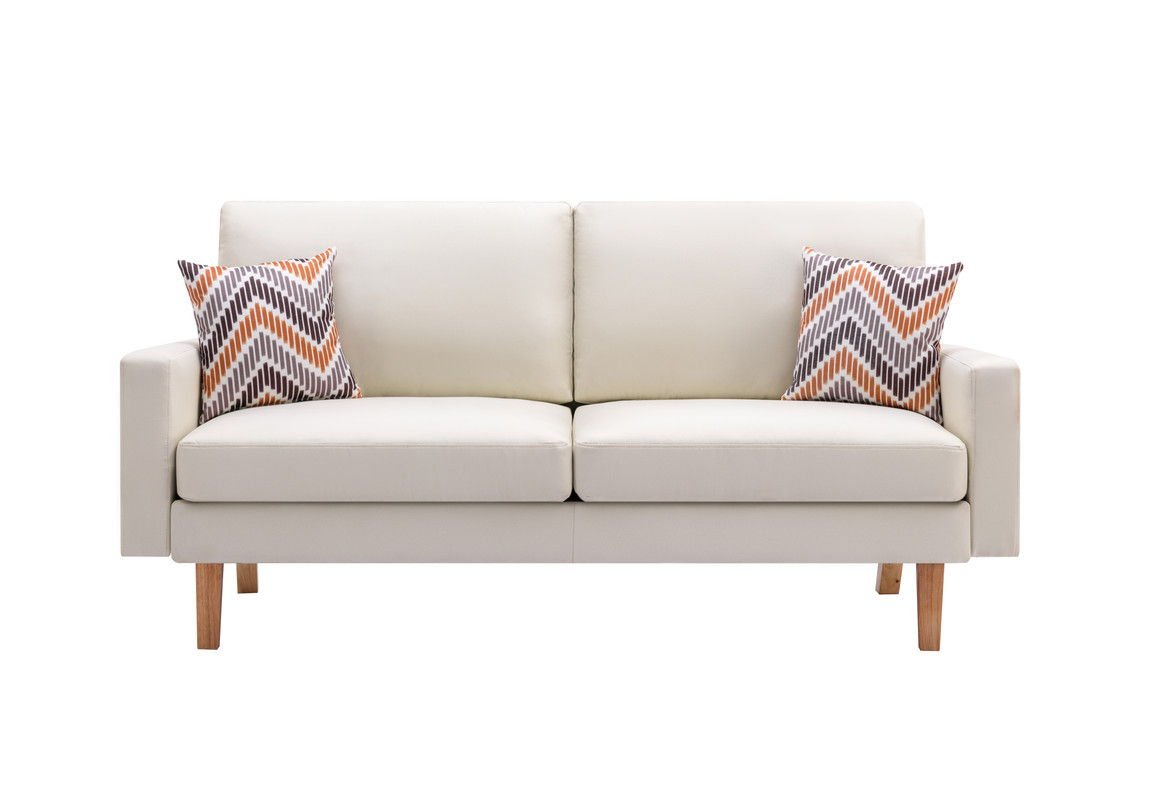 Bahamas - Minimalistic Sofa With 2 Throw Pillows