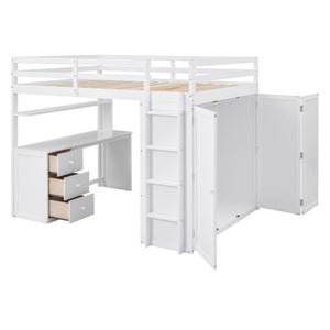 Loft Bed With Drawers, Desk, And Wardrobe by Couch.com