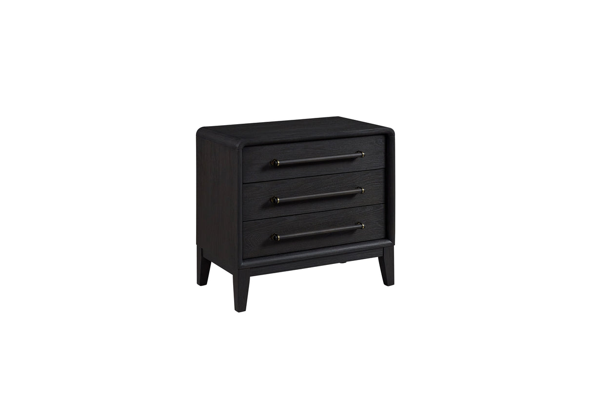 3 Drawer Nightstand With USB - Black by Couch.com