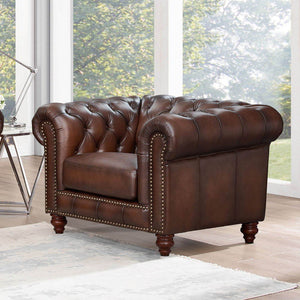Alton Bay-Top Grain Leather Chair - Brown by Couch.com