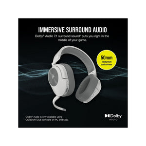 CORSAIR HEADSET GAMING BLUETOOTH WIRELESS HS55-WHITE