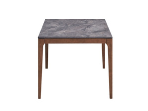 Bevis - Engineered Stone Top Dining Table - Walnut by Couch.com