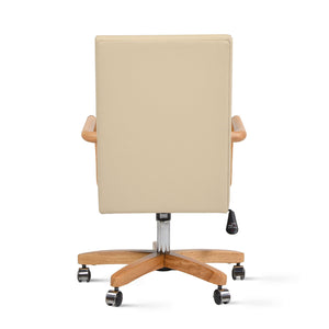 Dumont - Modern Farmhouse High Back Executive Home Office Chair - Neutral Cream Beige / Natural by Couch.com