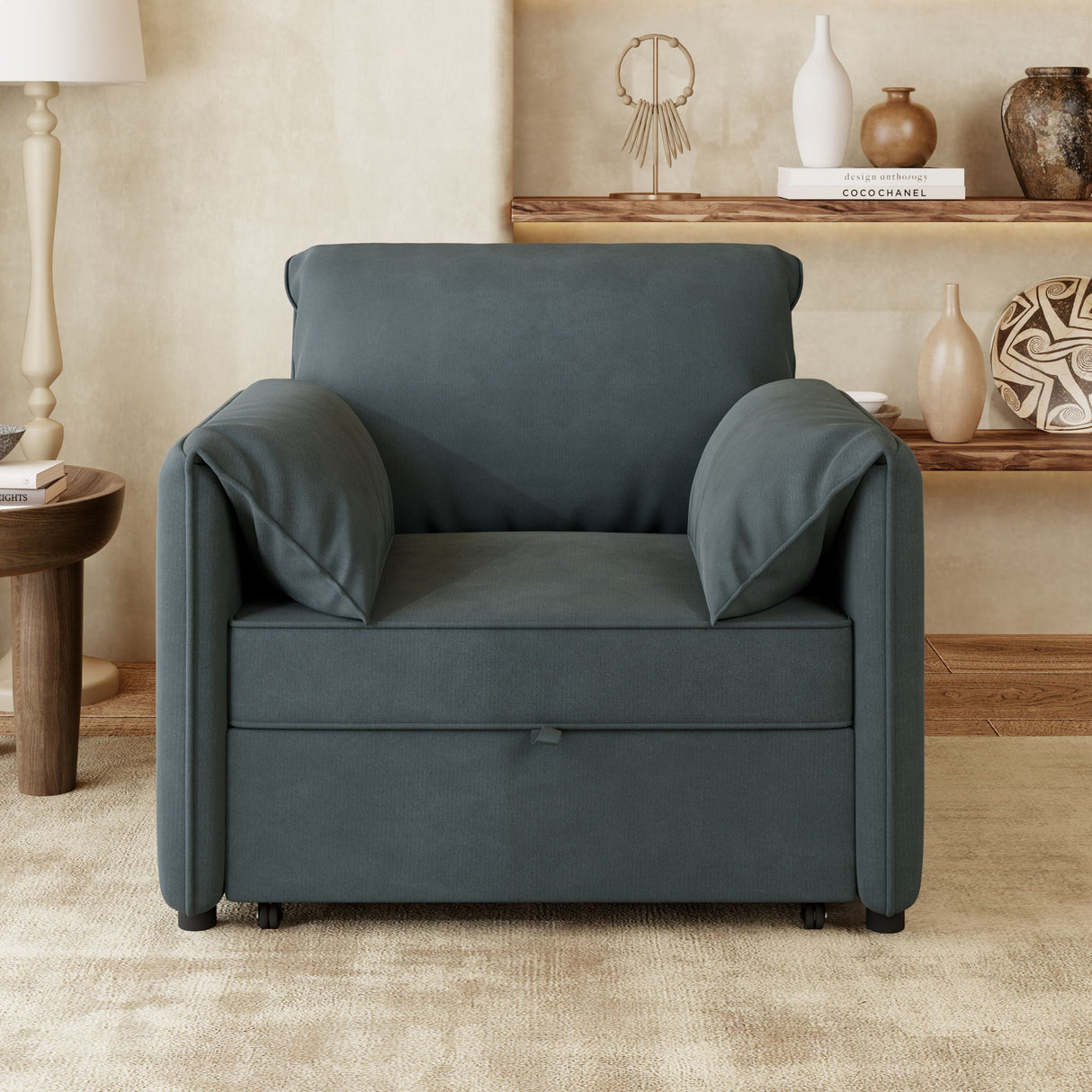 Convertible Pull Out Sofa Bed, 3 In 1 Convertible Sleeper Chair Adjustable Backrest With Thicked Cushions by Couch.com