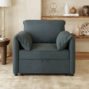 Convertible Pull Out Sofa Bed, 3 In 1 Convertible Sleeper Chair Adjustable Backrest With Thicked Cushions by Couch.com