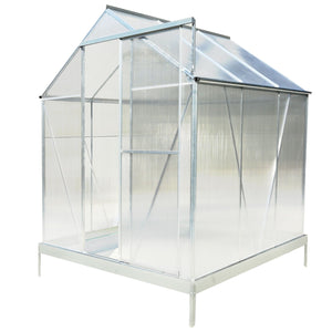 Polycarbonate Greenhouse, Heavy Duty Outdoor Aluminum Walk-In Green House Kit With Rain Gutter, Vent And Door For Backyard Garden by Couch.com