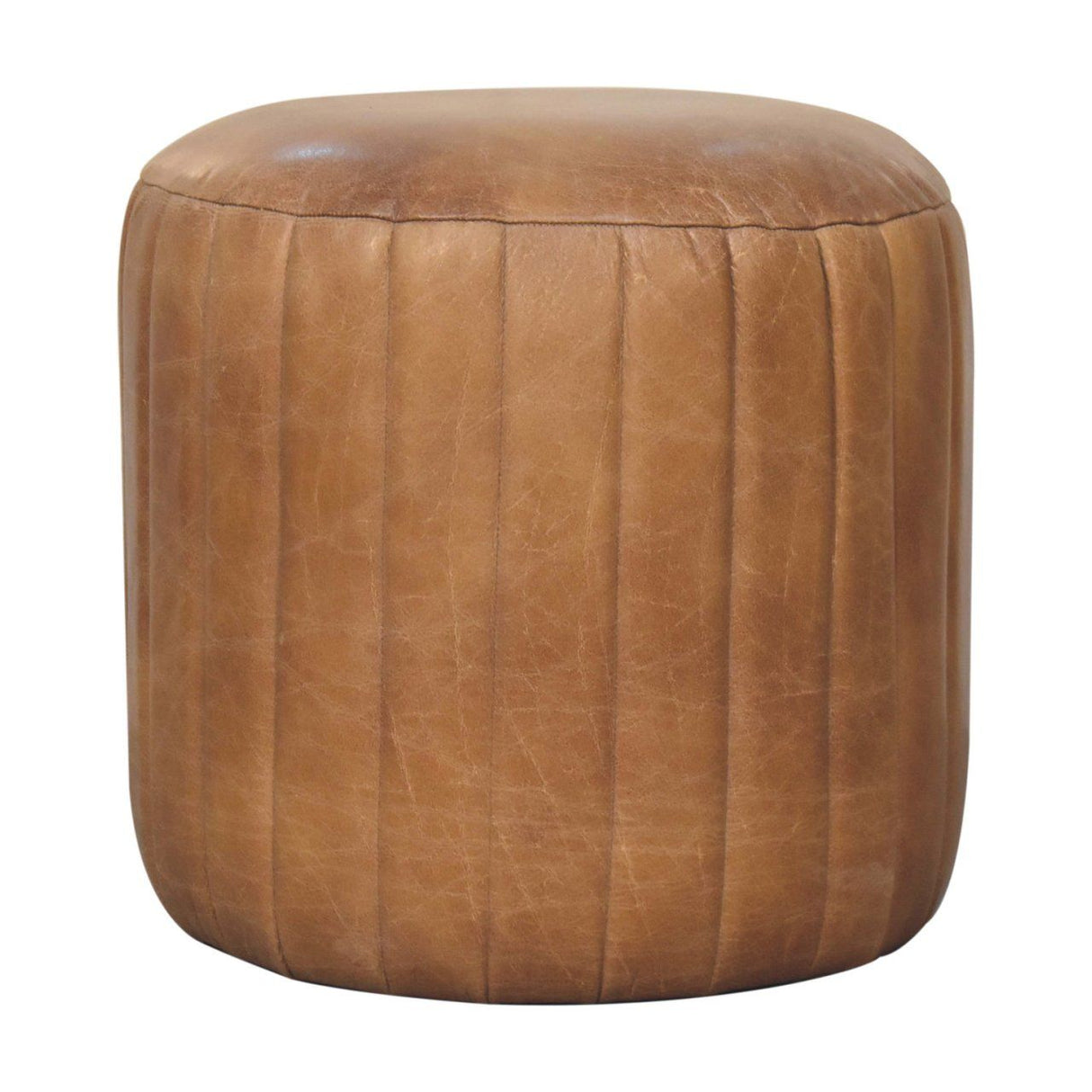 Buffalo - Leather Boucle Footstool - Brown by Couch.com