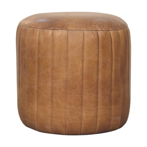 Buffalo - Leather Boucle Footstool - Brown by Couch.com