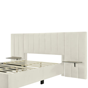 Upholstered Platform Bed With Big Headboard by Couch.com