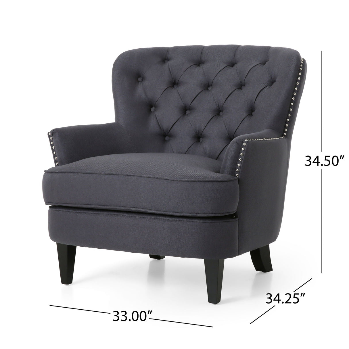 Enchante - Living Room Set With Tufted Back Club Chair And Ottoman by Couch.com