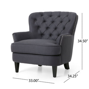 Enchante - Living Room Set With Tufted Back Club Chair And Ottoman by Couch.com