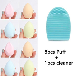 8pcs Makeup Beauty Egg Set Makeup Puff Set Colorful Cushion Cosmestic Sponge Tool Wet and Dry Use Colorful Makeup Sponges Set For Womens