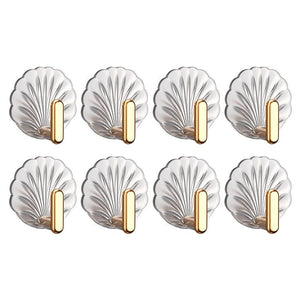8pcs Self Adhesive Hook Decorative Hanger On Door Wall Adhesive Key Hanger Bathroom Towels Rack Cabinet Organizer Clothes Hanger Sea Shell Deluxe Shower Hooks Shaped Fun Design