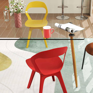 4-Piece Modern Dining Set with Chairs Bar Stools Dresser and Glass Dining Table