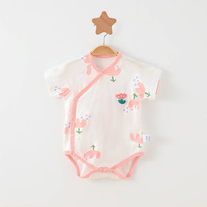 Simple Cartoon Print Summer Baby Rompers Girls Clothing