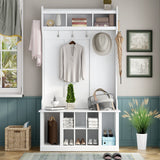 Hall Tree With 6 Hooks, Coat Hanger, Entryway Bench, Storage Bench, 3 In 1 Design, For Entrance, Hallway by Couch.com