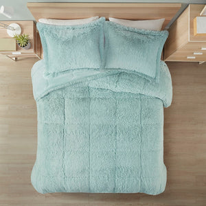 King/Cal King Shaggy Long Fur Comforter Mini Set