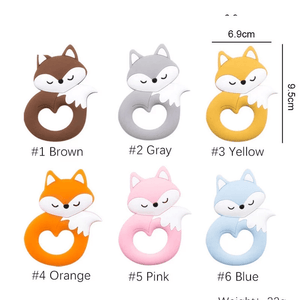 New Sets Baby Silicone Teether Rodent Silicone Animal Fox Teeth Chew Children Goods