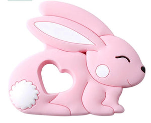 Baby Teether Silicone Rabbit Food Grade Bunny Teether Nursing Teething  Accessories Silicone Animal Teether For Kids and Baby