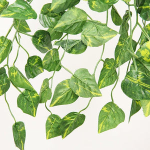 90cm Artificial Green Hanging Ivy Leaves Radish Seaweed Grape Fake Flowers Vine Home Garden Wall Party Decoration Fake Hanging Fake Ivy Vine for Wall House Room Indoor Outdoor Decoration